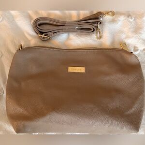 Bebe Taupe Crossbody Handbag